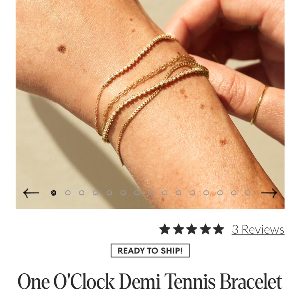 IN SEARCH OF catbird Demi tennis bracelet in yellow gold 6-7 inches